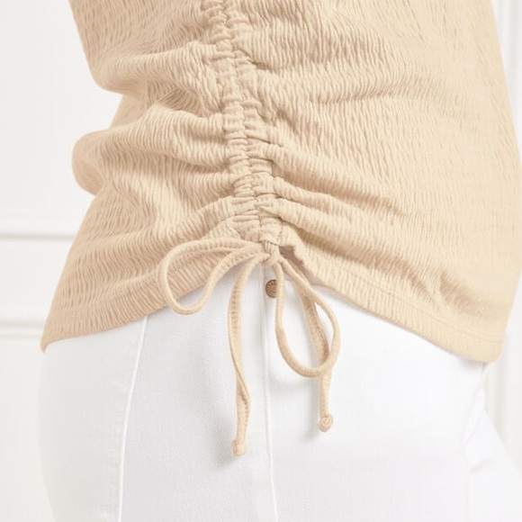 Talbots Ruched Crewneck Tee - Picture 2 of 2